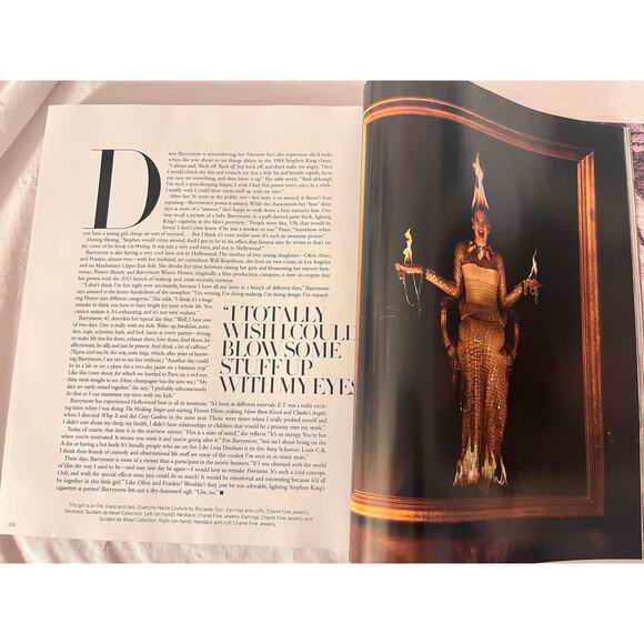 Harper's Bazaar Magazine  - March 2016 - Drew Barrymore Cover - Picture 7 of 13